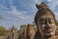 Bridge and South gate of Angkor Thom in Angkor, Siem Reap, Cambodia Royalty Free Stock Photo