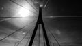 Bridge span in black and white Royalty Free Stock Photo