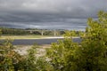 A bridge spanning a river