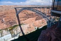 Bridge spans the the Colorado at Glen Canyon Dam Royalty Free Stock Photo