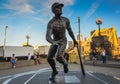 Bridge and Statue of Roberto Clemente - Pittsburgh, PA Royalty Free Stock Photo