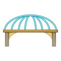 Bridge with steel supports icon, cartoon style