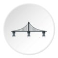 Bridge with steel supports icon, flat style