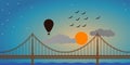 Bridge sunset Balloon