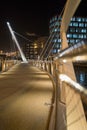 Bridge surrounded by buildings in Helsingborg  during night Royalty Free Stock Photo