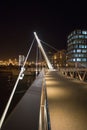 Bridge surrounded by buildings in Helsingborg  during night Royalty Free Stock Photo