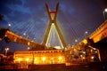 Bridge suspended on cables in sao paulo Brazil