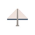 Bridge, suspension, rope icon vector image