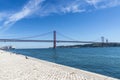 Bridge on Tagus river, Lisbon, Portugal Royalty Free Stock Photo