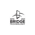 Bridge technology logo design template Royalty Free Stock Photo