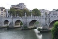 Bridge on Tiber river Rome Italian landscape city center Royalty Free Stock Photo