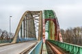 Bridge in Titel across the Tisa River in Serbia Royalty Free Stock Photo