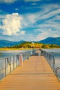 Bridge to Agios Achillios Island Royalty Free Stock Photo