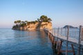 Bridge to Cameo Island at sunset, Zakynthos, Greece