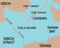 Bridge to Crimea. Schematic map of Kerch bridge.