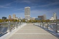 Bridge to Downtown Milwaukee Royalty Free Stock Photo
