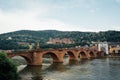 Bridge to Heidelberg cities along Rhine river in Heidelberg Germany