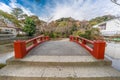 Bridge to the Heike pond (Heike-Ike) located at the entrance of Tsurugaoka Hachimangu shrine.