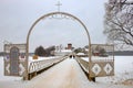 Bridge to the island on a winter day