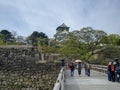 The bridge to Osakajo Castle in Osaka, Japan