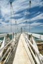 Bridge to Point Bonita Lighthouse outside San Francisco, California stands at the end of a beautiful suspension bridge. Royalty Free Stock Photo