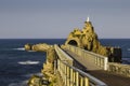 Bridge to Rocher de la Vierge rock in Biarritz, France Royalty Free Stock Photo