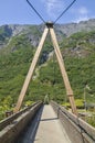 Bridge to the Viking village Gudvangen is a popular tourist village located at the Naeroyfjord. Norway