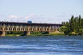Bridge with traffic over the Dnieper river