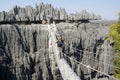 The bridge in the Tsingy de Bemaraha Royalty Free Stock Photo