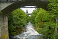 Bridge at Tumwater Falls in Olympia, Washington Royalty Free Stock Photo