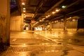 Bridge tunnel in downtown Chicago at night. Royalty Free Stock Photo