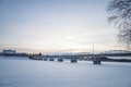 Bridge in UmeÃÂ¥, Sweden in Winter