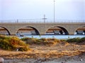 Crossover Bridge at Umm Al Quwain Beach area - United Arab Emirates Royalty Free Stock Photo