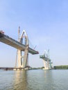 A bridge under construction is called Phuoc An. Royalty Free Stock Photo