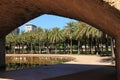 Bridge under the old riverbed Valencia River Rio Turia Royalty Free Stock Photo