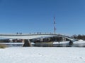 Bridge in Veliky Novgorod in winter