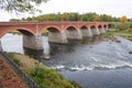 A bridge on the Venta River in Kuldiga Latvia Royalty Free Stock Photo