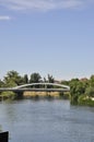 Bridge view over Crisul Repede River of Oradea City in Romania. Royalty Free Stock Photo
