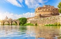 Bridge Vittorio Emanuele II over the Tiber River, Rome, Italy Royalty Free Stock Photo