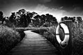 Bridge on water in Black & White Royalty Free Stock Photo