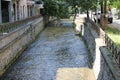 Bridge, waterfalls, river at the old town of Livadeia, Central Greece, Greece.