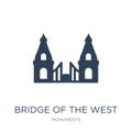 bridge of the west icon in trendy design style. bridge of the west icon isolated on white background. bridge of the west vector