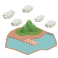 Bridge wood isometric isolated icon design