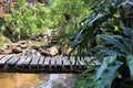 Bridge wood plank above the river