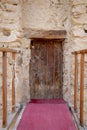 Bridge and wooden door leading to the fort of Monastery of Saint Paul the Anchorite located in the Eastern Desert, mountains, Egyp Royalty Free Stock Photo