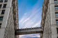 Bridge between the Wrigley Building at the financial district, Chiacago, IL, USA. bottom view Royalty Free Stock Photo