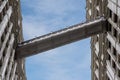 Bridge between the Wrigley Building at the financial district, Chiacago, IL, USA. bottom view Royalty Free Stock Photo