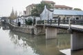 Bridge in Xinchang Ancient Town in Shanghai, China Royalty Free Stock Photo