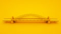 Bridge on yellow background. Minimal idea concept, 3d illustration Royalty Free Stock Photo
