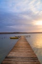 Bridge and yellow boat on a cute beach in Kazashko vallage near Varna